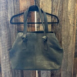 Able Rachel black leather purse bag tote